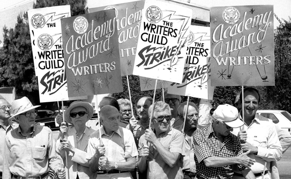 Members of the Writers Guild on strike, Hollywod, California, 1981